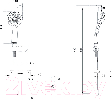 Душевой гарнитур VitrA Samba 3F / A45680WSA