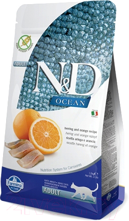 Сухой корм для кошек Farmina N&D Grain Free Ocean Adult Herring & Orange (1.5кг)