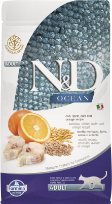 Сухой корм для кошек Farmina N&D Low Grain Ocean Codfish & Orange (10кг)