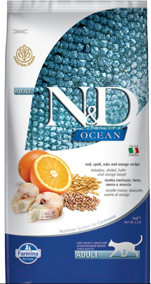 Корм для кошек Farmina N&D Low Grain Ocean Codfish & Orange (5кг)