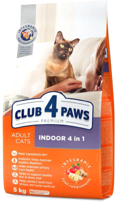 Сухой корм для кошек Club 4 Paws Premium живущих в помещении (5кг)