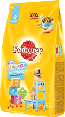 

Корм для собак Pedigree, Для щенков всех пород с 2 месяцев с курицей