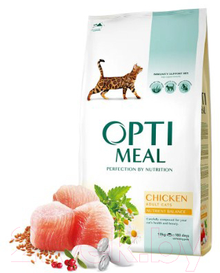Сухой корм для кошек Optimeal с курицей (10кг)