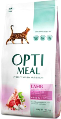 Сухой корм для кошек Optimeal Sensitive с ягненком (10кг)