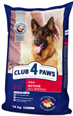 Сухой корм для собак Club 4 Paws Premium Active (14кг)