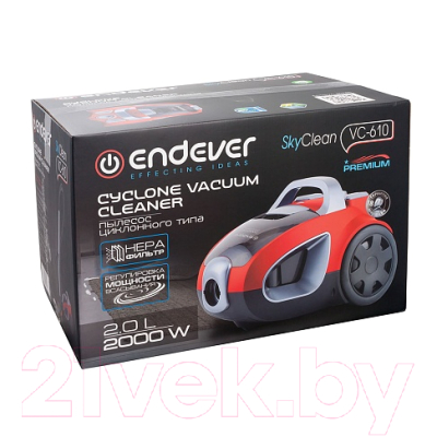 Пылесос Endever SkyClean VC-610 (красный/серый)