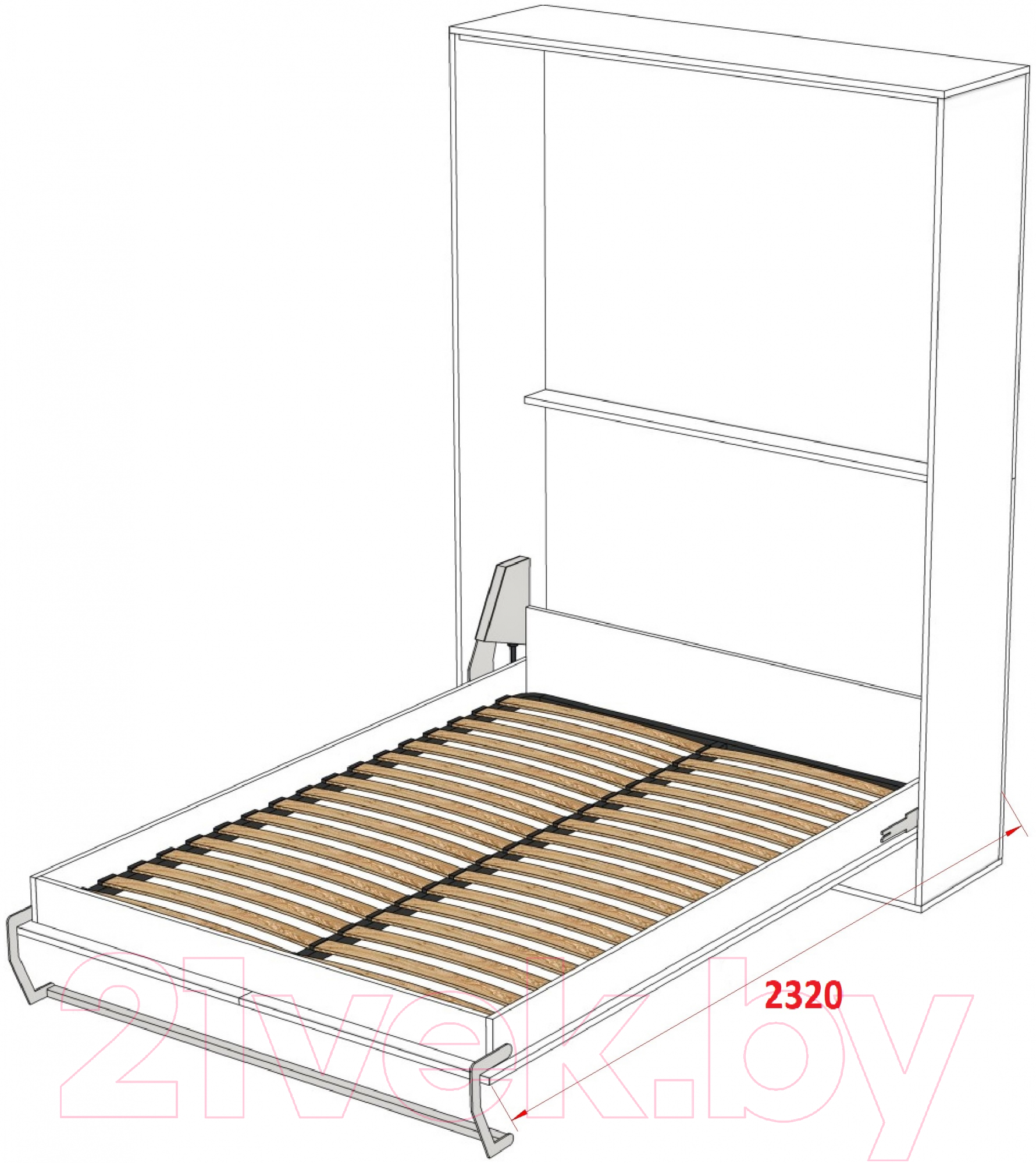 Шкаф-кровать трансформер Макс Стайл Kart 18мм 140x200 (белый базовый W908 ST2)