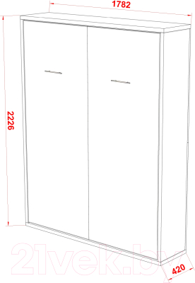 Шкаф-кровать трансформер Макс Стайл Kart 36мм 160x200 (белый базовый W908 ST2)