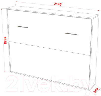 Шкаф-кровать трансформер Макс Стайл Strada 18мм 140x200 (белый базовый W908 ST2)