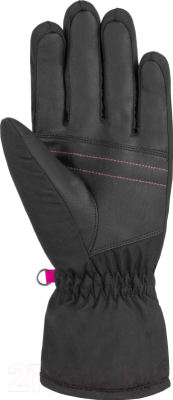 Перчатки лыжные Reusch Marisa / 4831150 748 (р-р 6.5, Black/White/Pink Glo)