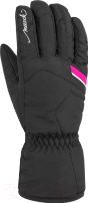 Перчатки лыжные Reusch Marisa / 4831150 748 (р-р 7, Black/White/Pink Glo)