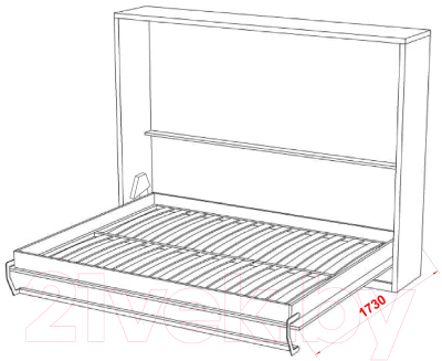 Шкаф-кровать трансформер Макс Стайл Wave 36мм 140x200 (белый базовый W908 ST2)