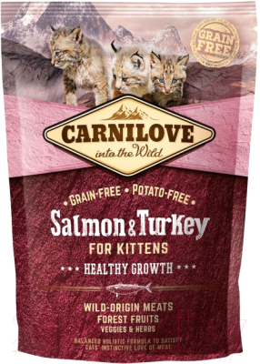 Сухой корм для кошек Carnilove For Kittens with Salmon & Turkey / 512232 (400г)