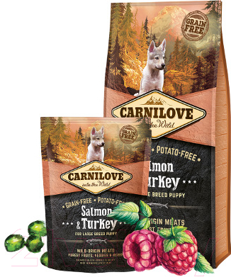 Сухой корм для собак Carnilove Salmon & Turkey for Large Breed Puppy / 150823 (1.5кг)
