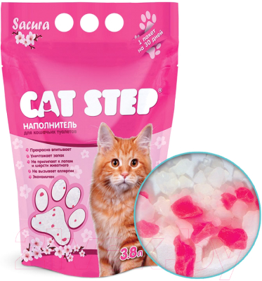 Наполнитель для туалета Cat Step Crystal Sacura (3.8л)