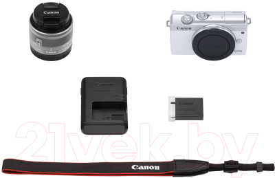Беззеркальный фотоаппарат Canon EOS M200 EF-M IS STM Kit 15-45mm / 3700C010 (белый)