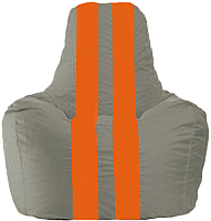 Бескаркасное кресло Flagman Спортинг С1.1-342 (cерый/оранжевые полоски) - 