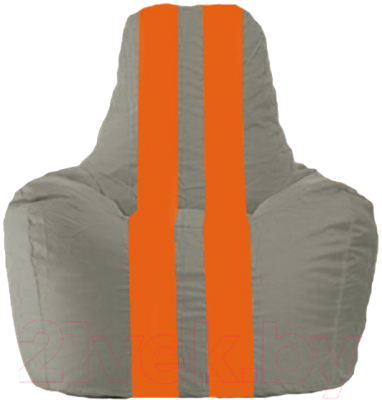 Бескаркасное кресло Flagman Спортинг С1.1-342 (cерый/оранжевые полоски)