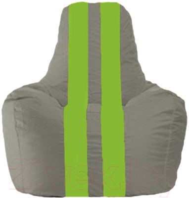 Бескаркасное кресло Flagman Спортинг С1.1-343 (серый/салатовые полоски)
