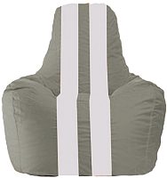 Бескаркасное кресло Flagman Спортинг С1.1-334 (серый/белые полоски) - 