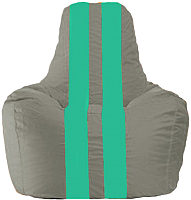 Бескаркасное кресло Flagman Спортинг С1.1-335 (серый/бирюзовые полоски) - 
