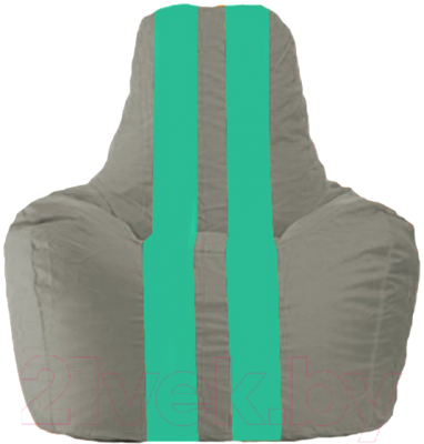 Бескаркасное кресло Flagman Спортинг С1.1-335 (серый/бирюзовые полоски)