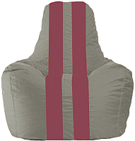 Бескаркасное кресло Flagman Спортинг С1.1-336 (серый/бордовые полоски) - 