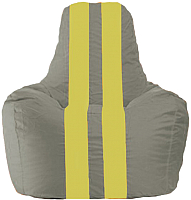 Бескаркасное кресло Flagman Спортинг С1.1-338 (серый/желтые полоски) - 