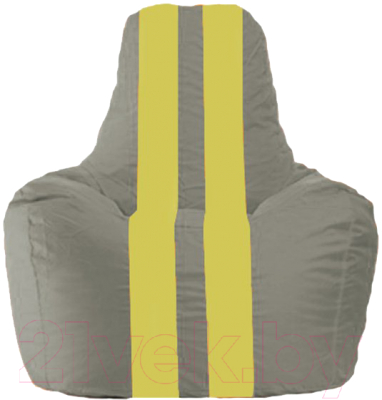 Бескаркасное кресло Flagman Спортинг С1.1-338 (серый/желтые полоски)
