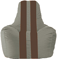 Бескаркасное кресло Flagman Спортинг С1.1-340 (серый/коричневые полоски) - 