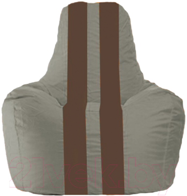 Бескаркасное кресло Flagman Спортинг С1.1-340 (серый/коричневые полоски)
