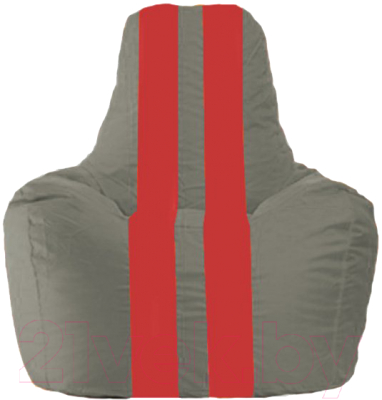 Бескаркасное кресло Flagman Спортинг С1.1-332 (серый/красные полоски)