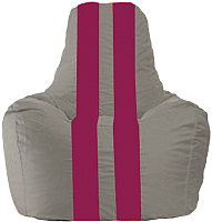 Бескаркасное кресло Flagman Спортинг С1.1-353 (серый/лиловые полоски) - 