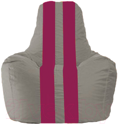 Бескаркасное кресло Flagman Спортинг С1.1-353 (серый/лиловые полоски)