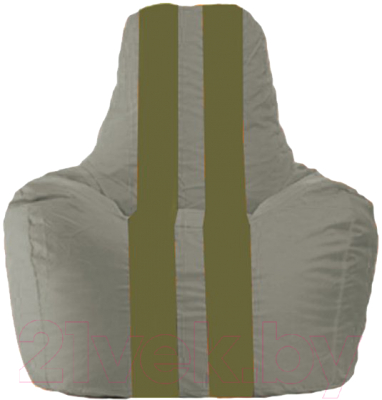 Бескаркасное кресло Flagman Спортинг С1.1-341 (серый/оливоквые полоски)