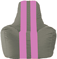 Бескаркасное кресло Flagman Спортинг С1.1-333 (серый/розовые полоски) - 