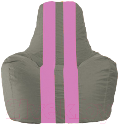 Бескаркасное кресло Flagman Спортинг С1.1-333 (серый/розовые полоски)
