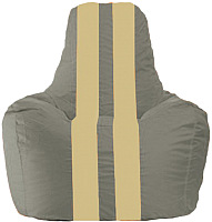 Бескаркасное кресло Flagman Спортинг С1.1-344 (серый/светло-бежевые полоски) - 