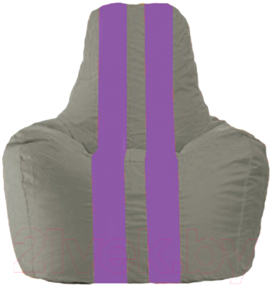 Бескаркасное кресло Flagman Спортинг С1.1-346 (серый/сиреневые полоски)