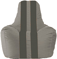 Бескаркасное кресло Flagman Спортинг С1.1-351 (серый/темно-серые полоски) - 