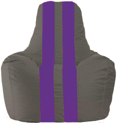 Бескаркасное кресло Flagman Спортинг С1.1-352 (серый/фиолетовые полоски)
