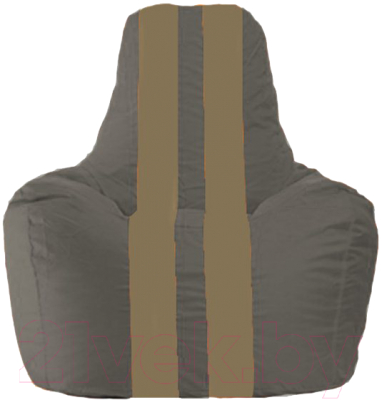 Бескаркасное кресло Flagman Спортинг С1.1-368 (тёмно-серый/бежевые полоски)