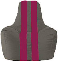 Бескаркасное кресло Flagman Спортинг С1.1-371 (тёмно-серый/лиловые полоски) - 