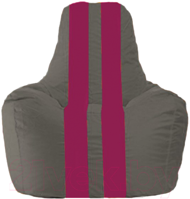 Бескаркасное кресло Flagman Спортинг С1.1-371 (тёмно-серый/лиловые полоски)
