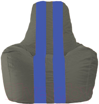 Бескаркасное кресло Flagman Спортинг С1.1-367 (тёмно-серый/синие полоски)