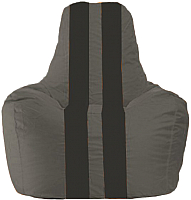Бескаркасное кресло Flagman Спортинг С1.1-475 (тёмно-серый/черные полоски) - 