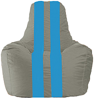 Бескаркасное кресло Flagman Спортинг С1.1-337 (тёмно-серый/голубые полоски) - 