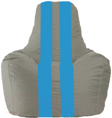Бескаркасное кресло Flagman Спортинг С1.1-337 (тёмно-серый/голубые полоски)