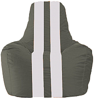 Бескаркасное кресло Flagman Спортинг С1.1-357 (тёмно-серый/белые полоски) - 