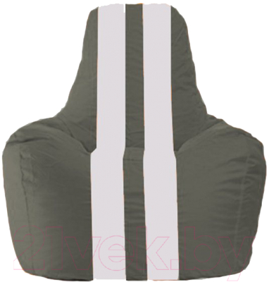 Бескаркасное кресло Flagman Спортинг С1.1-357 (тёмно-серый/белые полоски)
